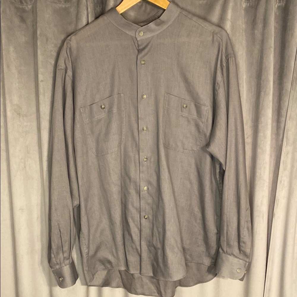 Yves Saint Laurent Vintage Gray Button-Up Shirt